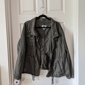 Old Navy XL Olive Green Cinched Waist Military Jacket